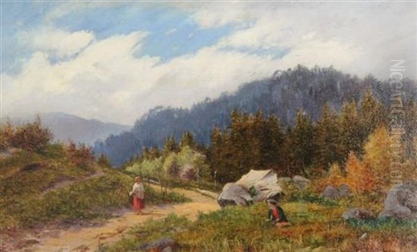 Travellers In Alpine Landscapes - view 1