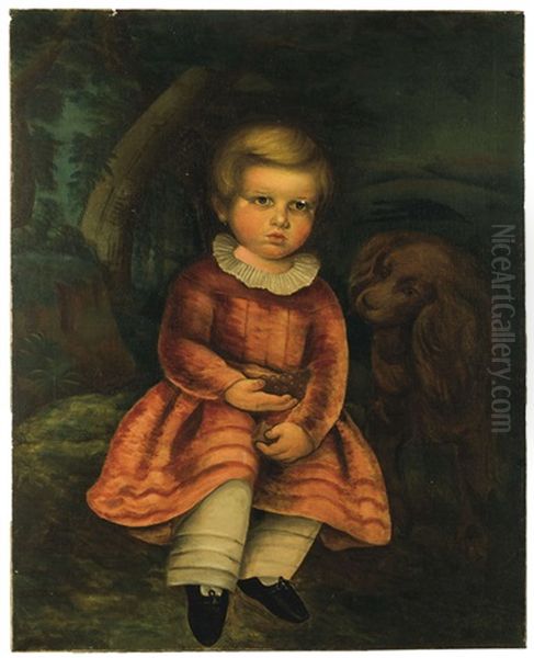 Portrait Of A Boy With His Dog - view 1