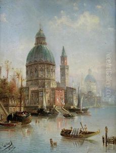 Venetian Scene (+ Another; Pair) by Francois Ambroise Germain Gilbert
