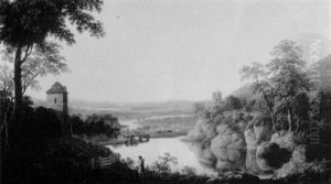 Village On The Edge Of A Vale by Joseph Francis Gilbert