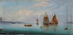 Bateaux Au Mouillage Par Temps Calme