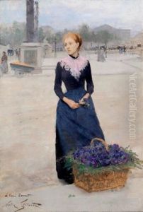 Marchande De Violettes Place De La Concorde