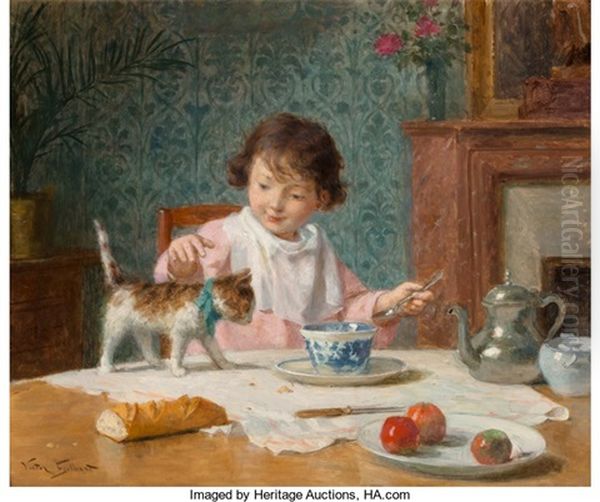 Jeune Fille Au Chat - view 1