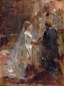 Le Mariage, L'echange Des Anneaux by Victor Gabriel Gilbert