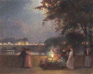 Marche Aux Fleurs, Pont Neuf by Victor Gabriel Gilbert