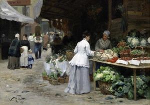 Le Marche Aux Legumes by Victor Gabriel Gilbert
