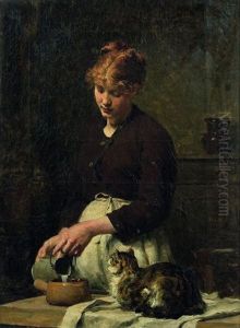 Le Dejeuner Du Chat by Victor Gabriel Gilbert