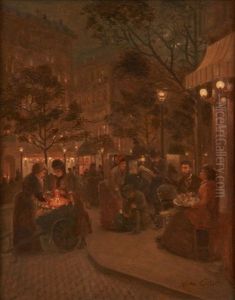 Marche Nocturne Anime A Paris by Victor Gabriel Gilbert