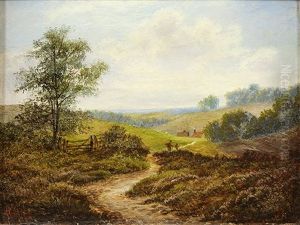 Figures Walking The Countryside by Victor Gabriel Gilbert