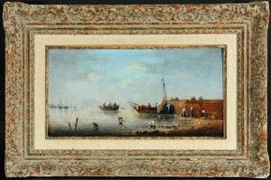 Ankommende Boote Und Krabbenfischer Am Strand by Victor Gabriel Gilbert