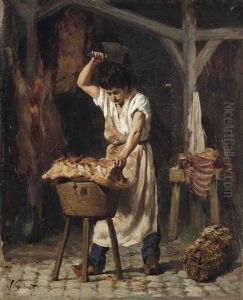 Jeune Boucher Au Travail by Victor Gabriel Gilbert
