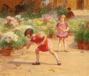 Gathering Flowers by Victor Gabriel Gilbert