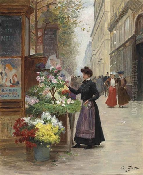 Florist On A Paris Boulevard - view 1