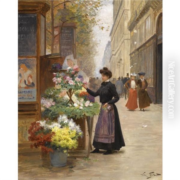 A Flower Seller On Les Grands Boulevards, Paris - view 1