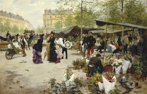 The Lower Market, Paris by Victor Gabriel Gilbert