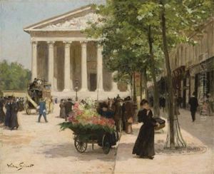 Marchande De Fleurs, Rue Royale by Victor Gabriel Gilbert