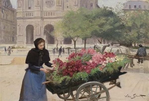 Marchande De Fleurs Devant L'eglise De La Trinite - view 1