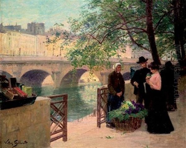La Marchande De Fleurs Sous Le Pont Du Louvre - view 1