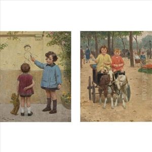 The Young Artist (+ The Promenade; Pair) by Victor Gabriel Gilbert
