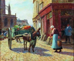 Scene De Marche Pres De L'eglise Saint-jacques A Dieppe