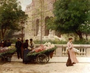 Place De La Trinite by Victor Gabriel Gilbert