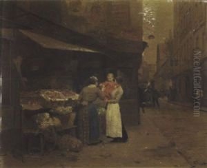 At The Fruit Stall by Victor Gabriel Gilbert