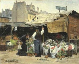 At The Flower Market by Victor Gabriel Gilbert