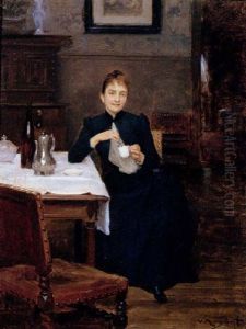 La Pause-cafe by Victor Gabriel Gilbert