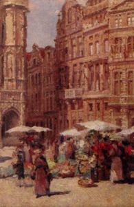 French Market Scene by Victor Gabriel Gilbert