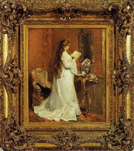 Giovane In Interno In Lettura by Victor Gabriel Gilbert