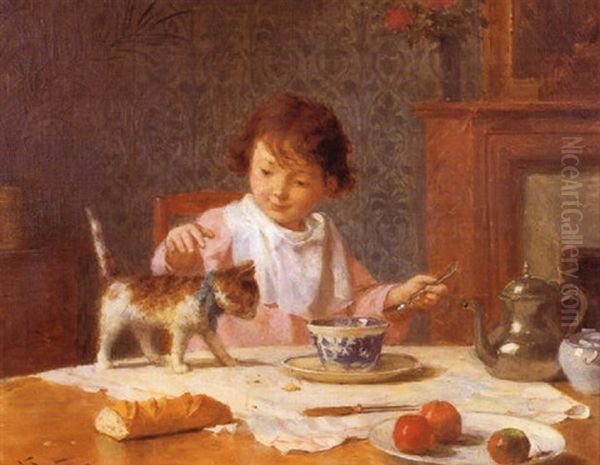 Jeune Fille Au Chat - view 1