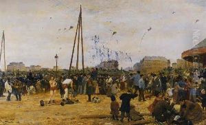 La Fete A La Porte De Clignancourt by Victor Gabriel Gilbert