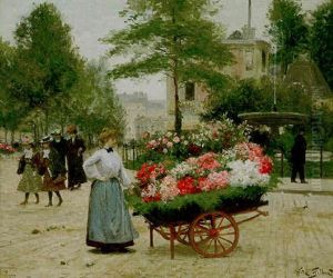 The Flower Seller, Place Pigalle, Paris by Victor Gabriel Gilbert