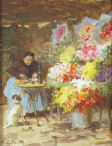 Le Repas De La Marchande De Fleurs by Victor Gabriel Gilbert