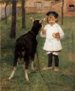 Feeding The Goat by Victor Gabriel Gilbert