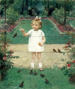 Feeding The Birds by Victor Gabriel Gilbert