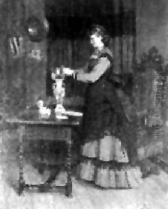 Jeune Femme Composant Un Bouquet
