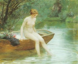 A Lady Bathing by Victor Gabriel Gilbert