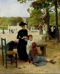 Paris, Le Jardin Du Luxembourg by Victor Gabriel Gilbert