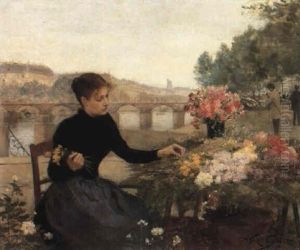 Parisian Flower Market by Victor Gabriel Gilbert