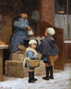 Bes"k Hos Handlaren by Victor Gabriel Gilbert