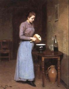 Cutting The Bread by Victor Gabriel Gilbert