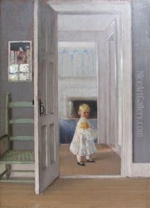 Dog By An Easel by William Wallace Gilchrist