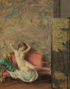 The Pink Settee by William Wallace Gilchrist
