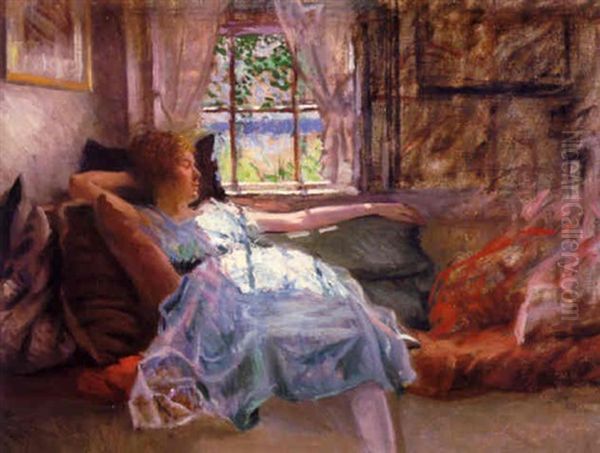 Young Woman Resting At Roadside - view 1