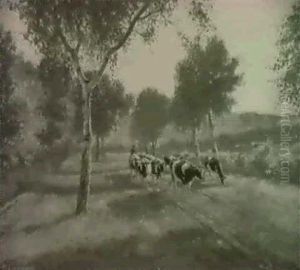 Kuhe Auf Dem Heimweg by Max Gildemeister