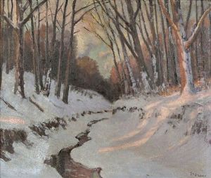 Sunset In Spring Hollow - February by Robert Fletcher Gilder