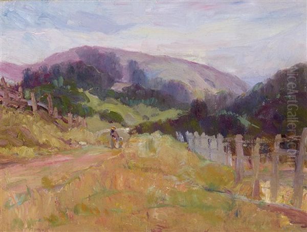 Mother And Child On A Country Road - view 1