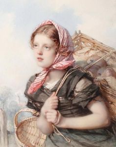 Portrait Of Young Peasant Girl by Guido Bach