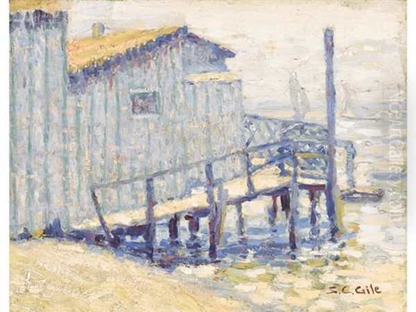 House On The Water With Sailboats In The Distance - view 1